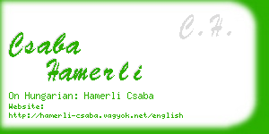 csaba hamerli business card